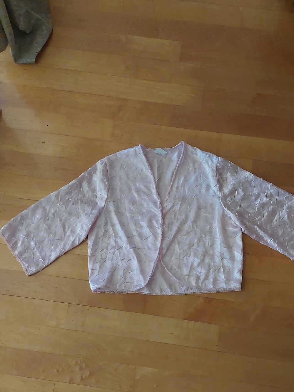 Light Pink Textured Open-Front Langerie Top